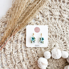 Load image into Gallery viewer, Blue Floraled Mini Dangles
