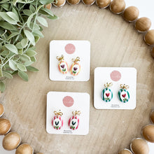 Load image into Gallery viewer, Stripe Framed Flower Dangles
