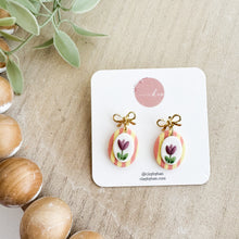 Load image into Gallery viewer, Stripe Framed Flower Dangles

