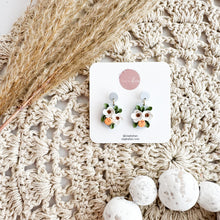 Load image into Gallery viewer, Floraled Orange Dangles
