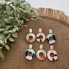 Load image into Gallery viewer, Ringed Floral Dangles
