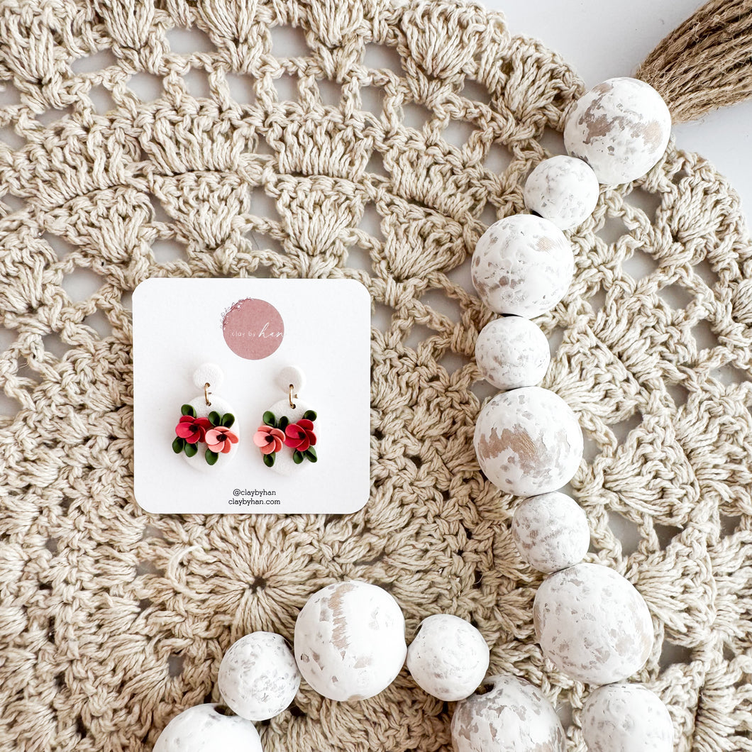 Pink Floraled Mini Dangles